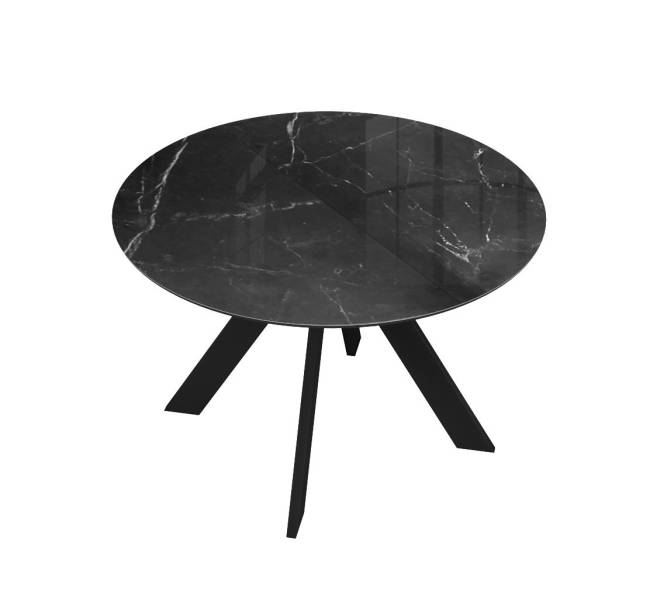 Стол DikLine SFC100 d1000 стекло Оптивайт Черный мрамор/подстолье черное Стол DikLine SFC100 d1000 стекло Оптивайт Черный мрамор/подстолье черное