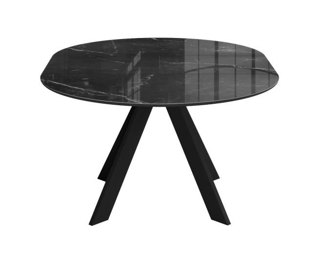 Стол DikLine SFC100 d1000 стекло Оптивайт Черный мрамор/подстолье черное Стол DikLine SFC100 d1000 стекло Оптивайт Черный мрамор/подстолье черное