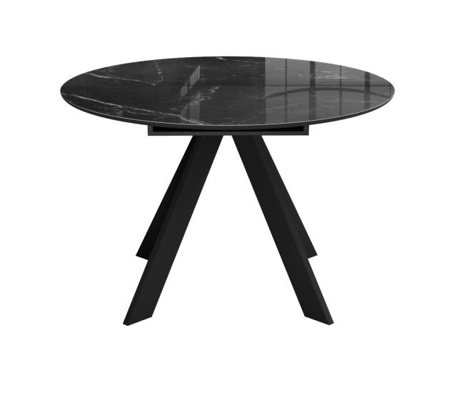 Стол DikLine SFC100 d1000 стекло Оптивайт Черный мрамор/подстолье черное Стол DikLine SFC100 d1000 стекло Оптивайт Черный мрамор/подстолье черное