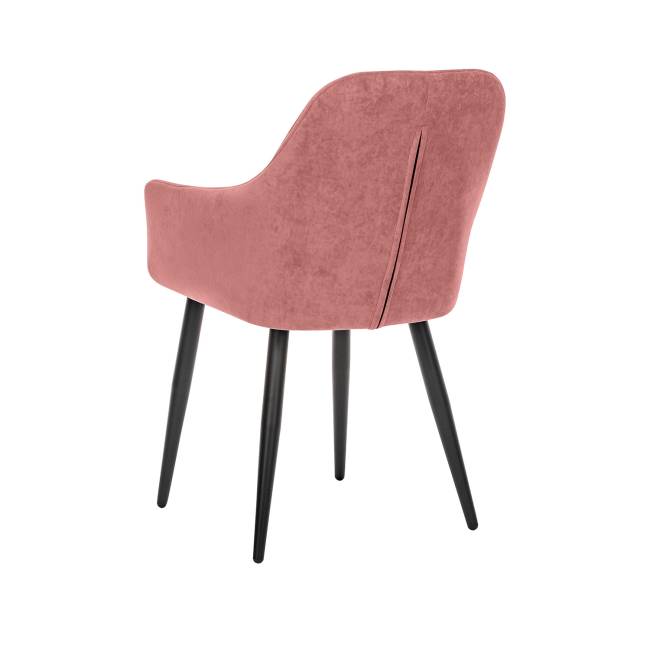 Стул с подлокотниками Leset Слим, каркас Черный, велюр Персиковый Персиковый Черный Стул с подлокотниками Leset Слим, каркас Черный, велюр Персиковый Персиковый Черный