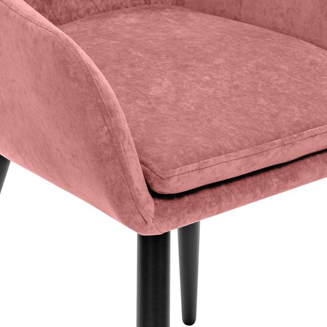 Стул с подлокотниками Leset Слим, каркас Черный, велюр Персиковый Персиковый Черный Стул с подлокотниками Leset Слим, каркас Черный, велюр Персиковый Персиковый Черный