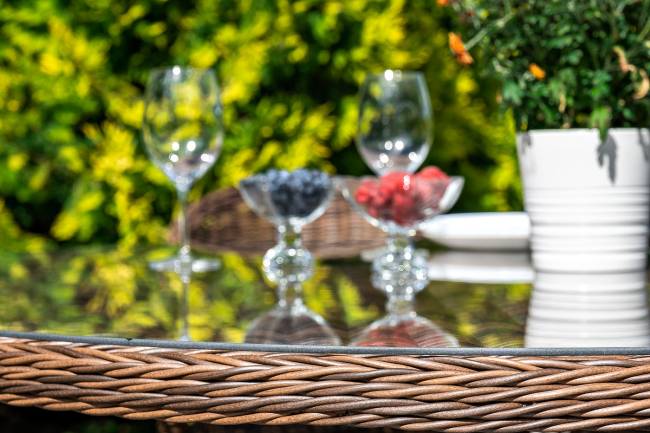 "Эспрессо - 150 R" обеденная группа плетеная, цвет коричневый "Эспрессо - 150 R" обеденная группа плетеная, цвет коричневый