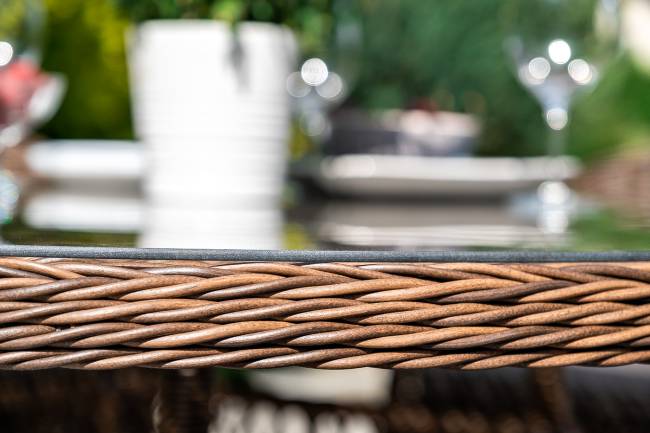 "Эспрессо - 150 R" обеденная группа плетеная, цвет коричневый "Эспрессо - 150 R" обеденная группа плетеная, цвет коричневый