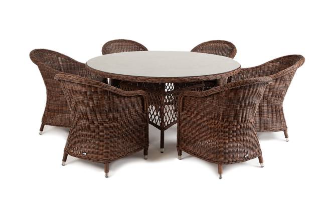 "Эспрессо - 150 R" обеденная группа плетеная, цвет коричневый "Эспрессо - 150 R" обеденная группа плетеная, цвет коричневый
