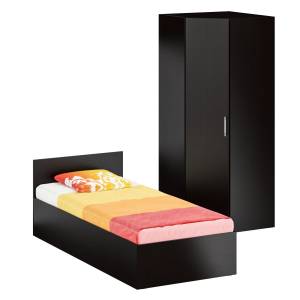 Кровать односпальная 900 с угловым шкафом Стандарт цвет венге