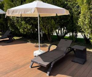 Зонт пляжный профессиональный Ø2.5 м Kiwi Clips белый, бежевый Ø2500 мм