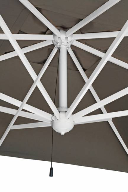 Зонт профессиональный 3х3 м Rimini Braccio белый, серо-коричневый 3000х3000 мм