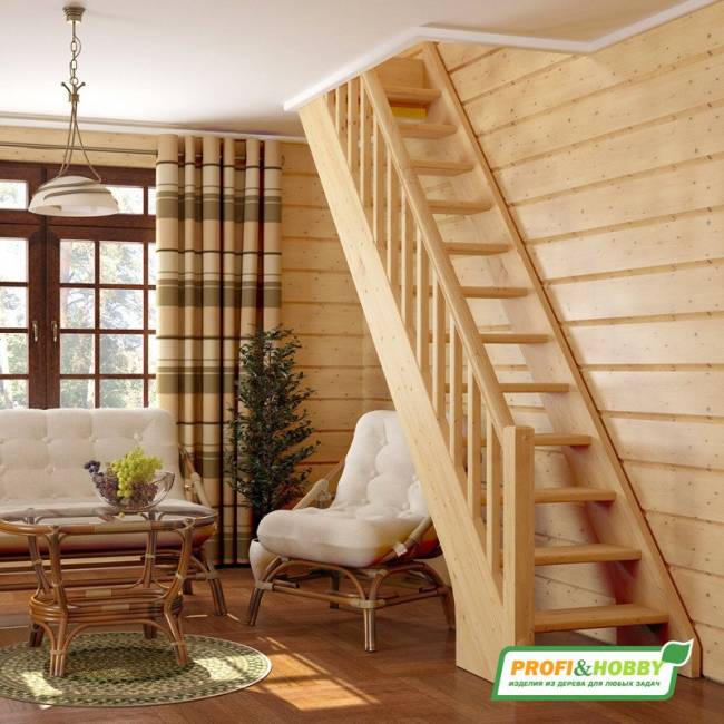 Деревянная лестница ЛС-10у под покраску