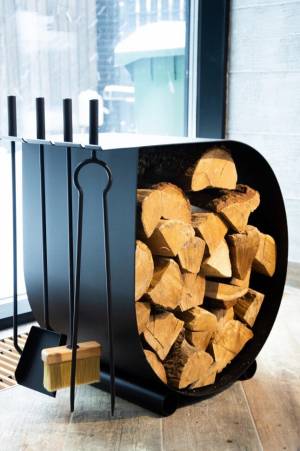 Дровница "Alpha", с каминными принадлежностями