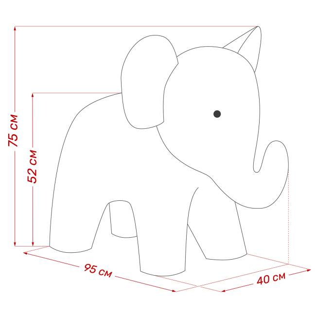 Пуф Leset Elephant Omega 16, компаньон Omega 02