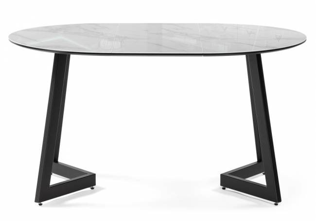 Алингсос 100(140)х100х76 белый мрамор / черный