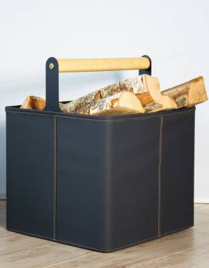 Дровница "Stockholm", экокожа графит